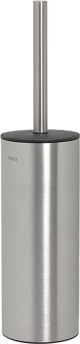Tiger noon toiletbørste med holder fritstående - rustfrit stål - børstet rustfrit stål