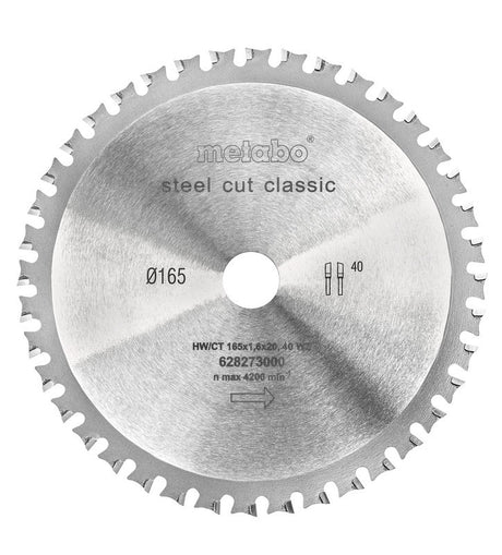 Metabo tilbehør rundsavklinge stålskåret klassisk ø165x20 z40 wz 4? - 628273000