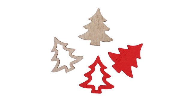 Pb. 48 wooden trees red natural 2.5 cm