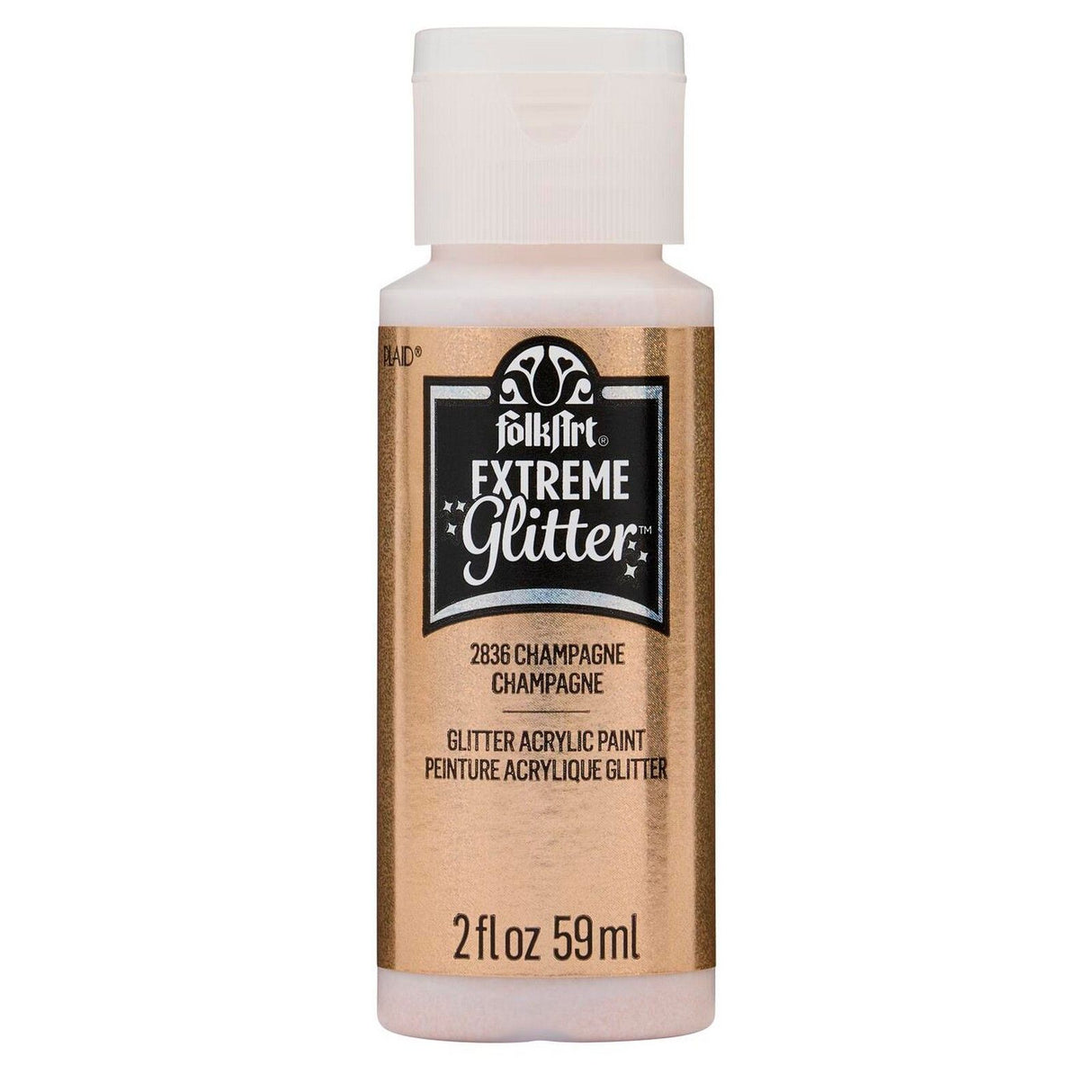 Folkart • ekstrem glitter akrylmaling champagne 59ml