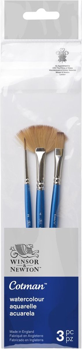 Winsor Newton 5390608 Cotman akvarelbørstesæt 3 – runde, et-takts blæserbørster (3-delt)