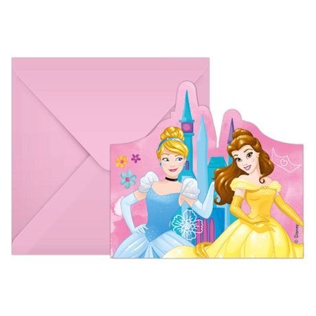 Globos invitationer og kuverter fsc disney princess live your story, 6 stk.