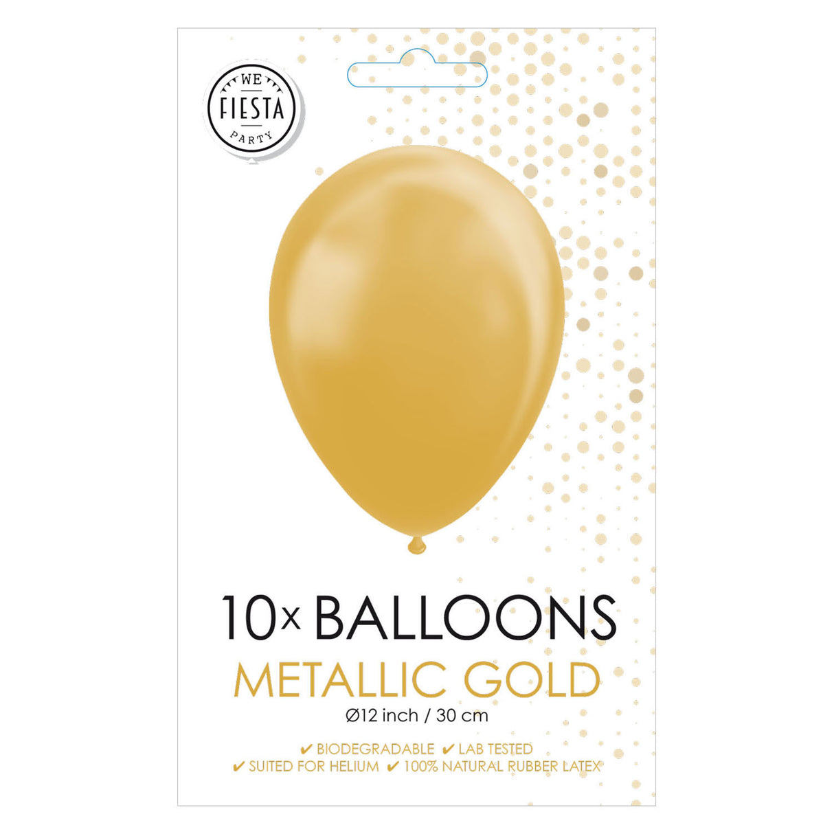 Globos Balloons Metallic Gold 30cm, 10 ..