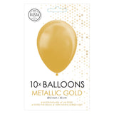 Globos Balloons Metallic Gold 30cm, 10 ..