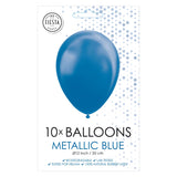 Globos Balloons Metallic Blue 30cm, 10 ..