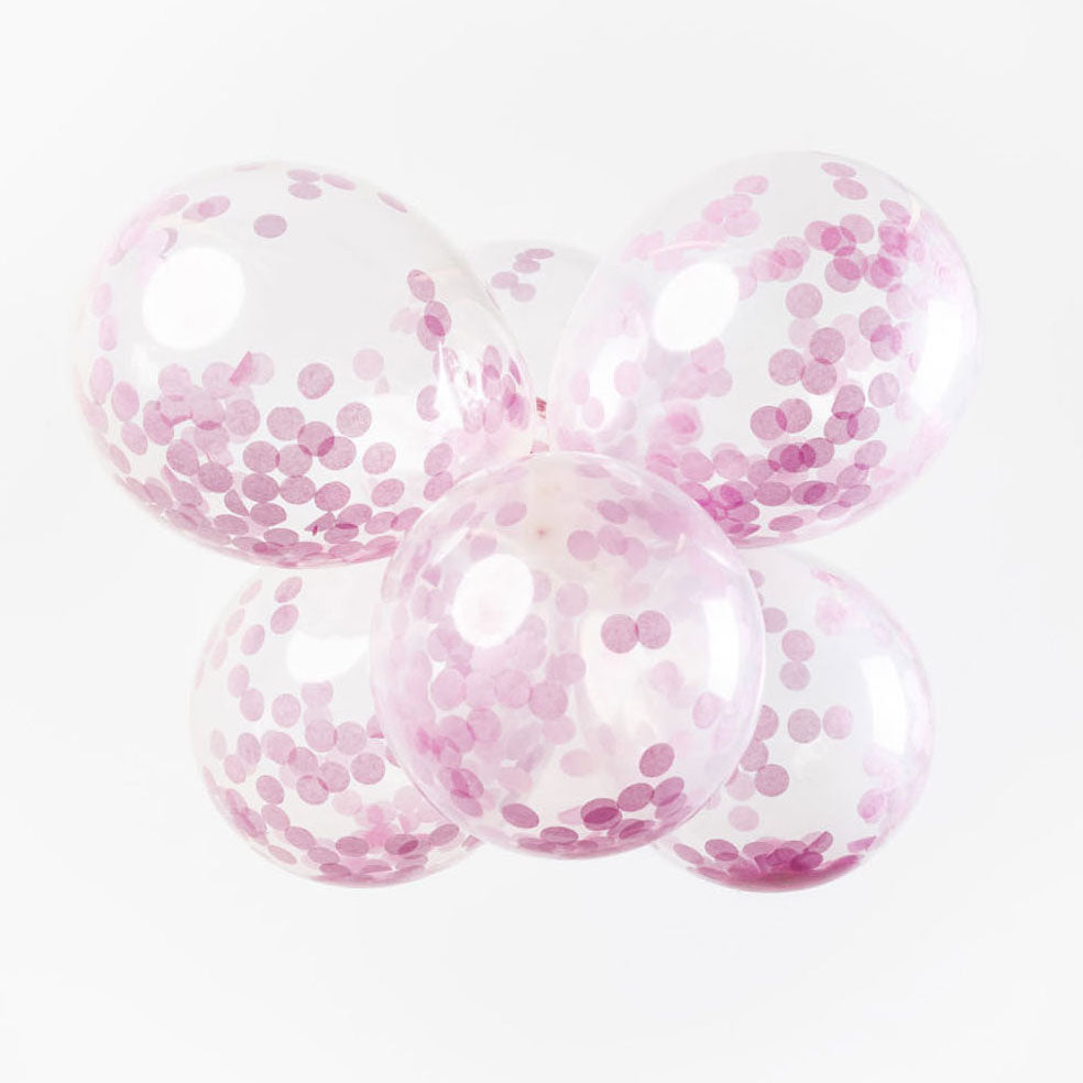 Globos konfetti balloner papirkonfetti baby pink 30cm, 6 stk.