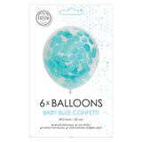 Globos konfetti balloner papirkonfetti babyblå 30cm, 6 stk.
