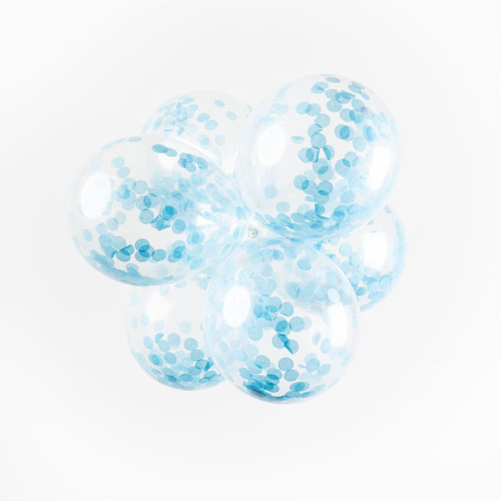 Globos konfetti balloner papirkonfetti babyblå 30cm, 6 stk.