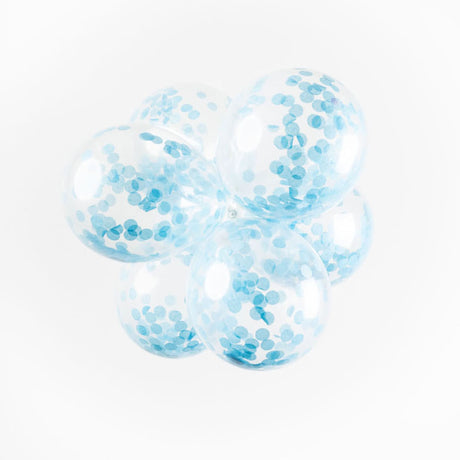 Globos konfetti balloner papirkonfetti babyblå 30cm, 6 stk.