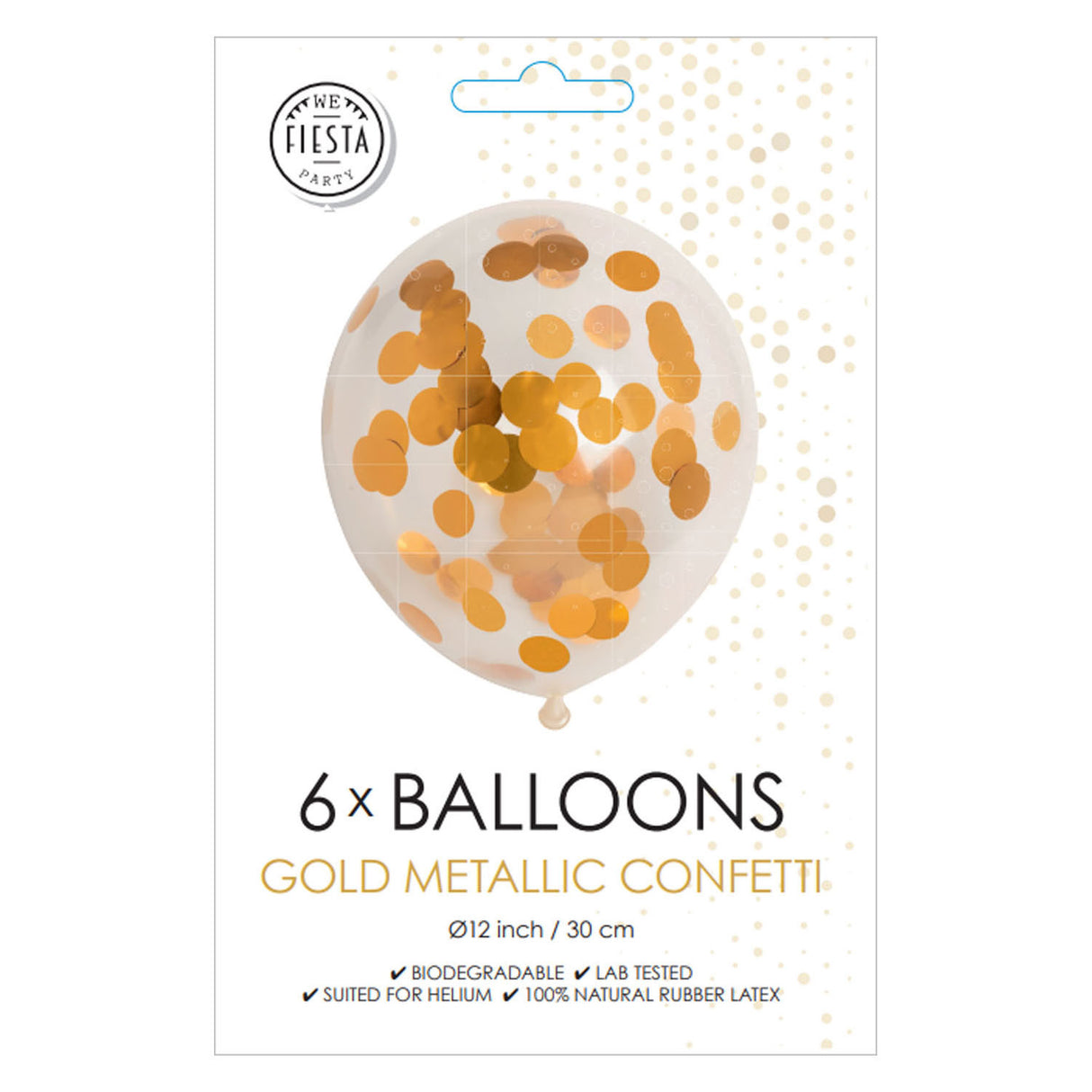Globos konfetti balloner papirkonfetti metallic guld 30cm, 6 stk.