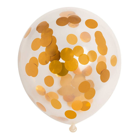 Globos konfetti balloner papirkonfetti metallic guld 30cm, 6 stk.