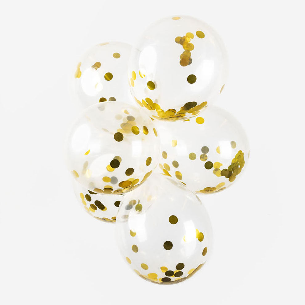 Globos konfetti balloner papirkonfetti metallic guld 30cm, 6 stk.