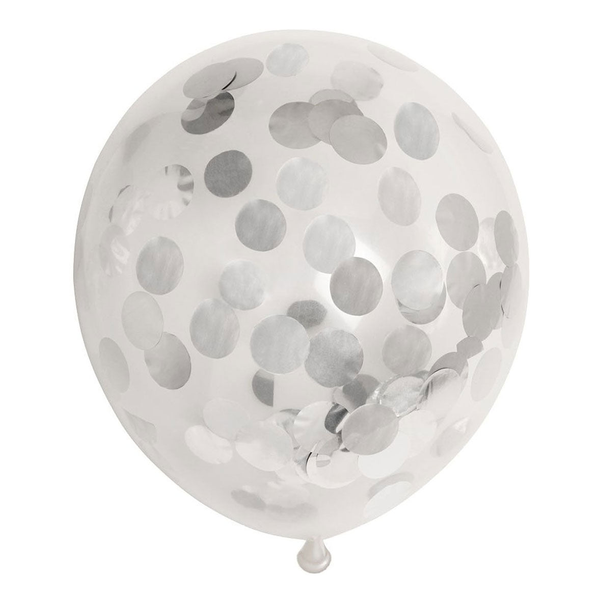 Globos konfetti balloner papirkonfetti metallic sølv 30cm, 6 stk.