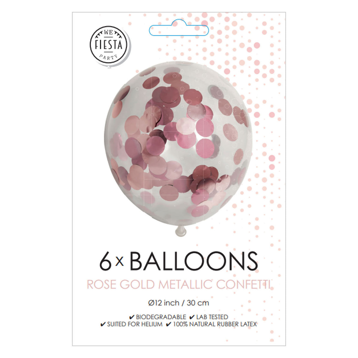 Globos konfetti balloner papirkonfetti metallix rosa guld, 6 stk.