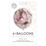 Globos konfetti balloner papirkonfetti metallix rosa guld, 6 stk.