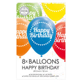 Globos balloner tillykke med fødselsdagen mix farver 30cm, 8 stk.