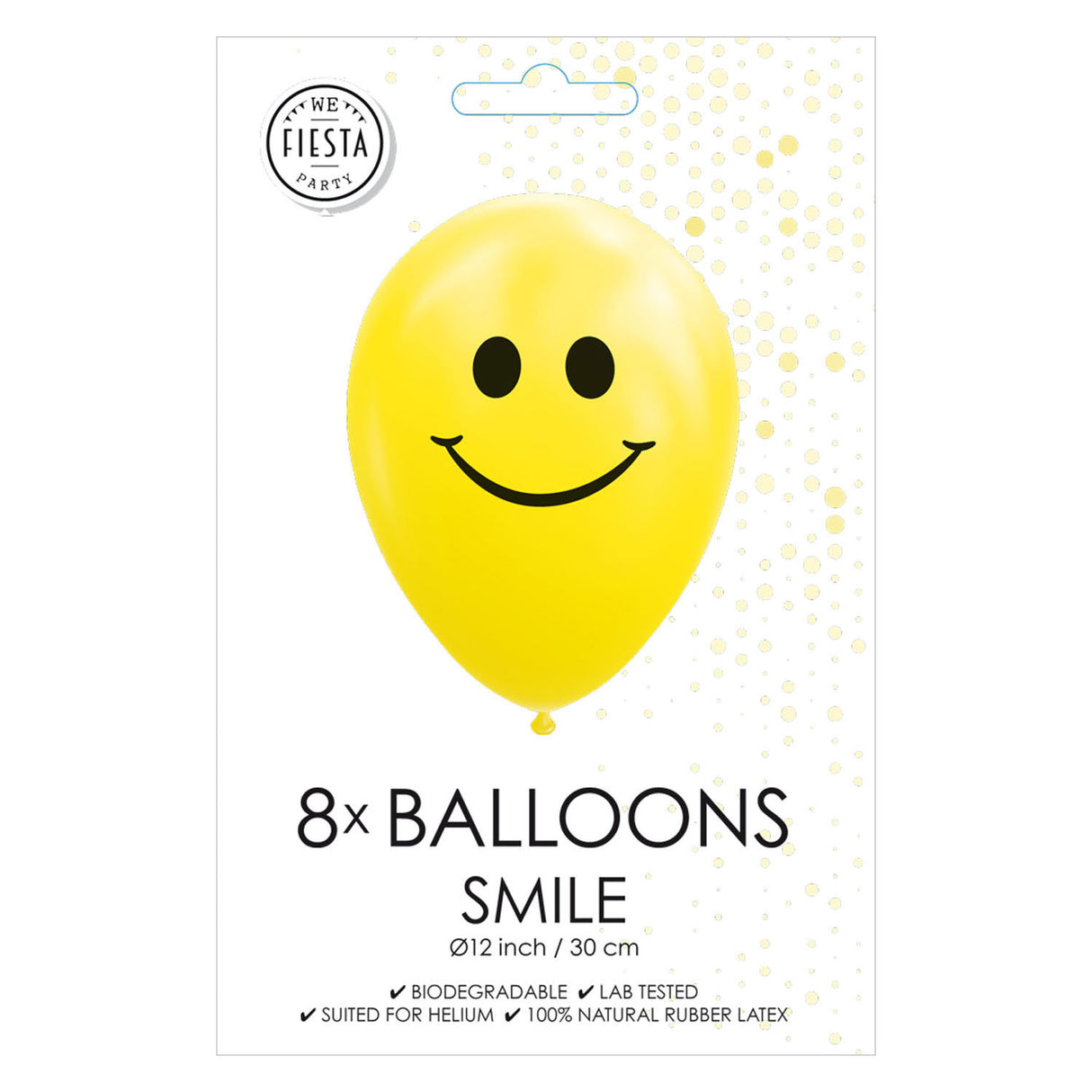 Globos balloner smil gul 30cm, 8 stk.
