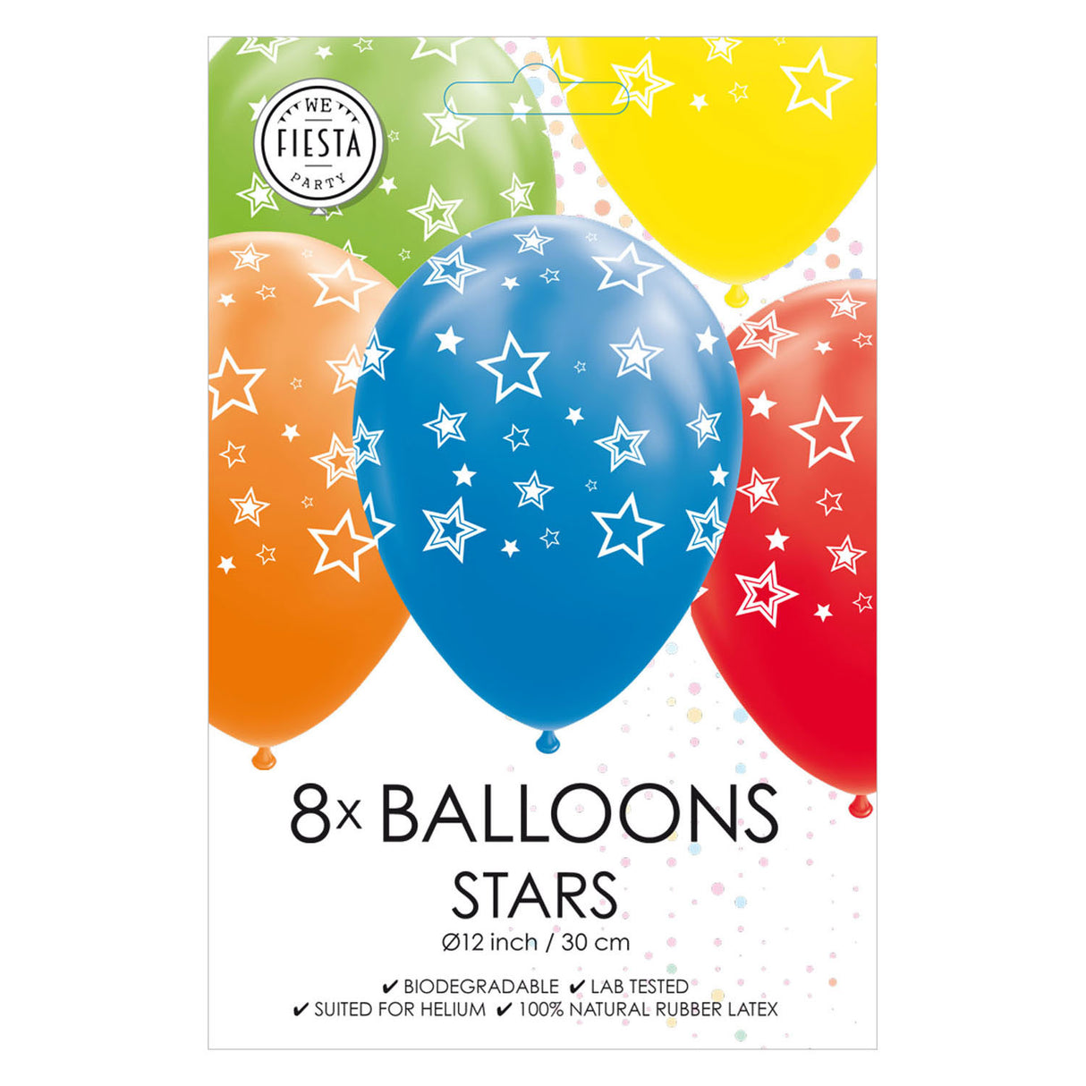 Globos balloner stjerner mix farver 30cm, 8 stk.