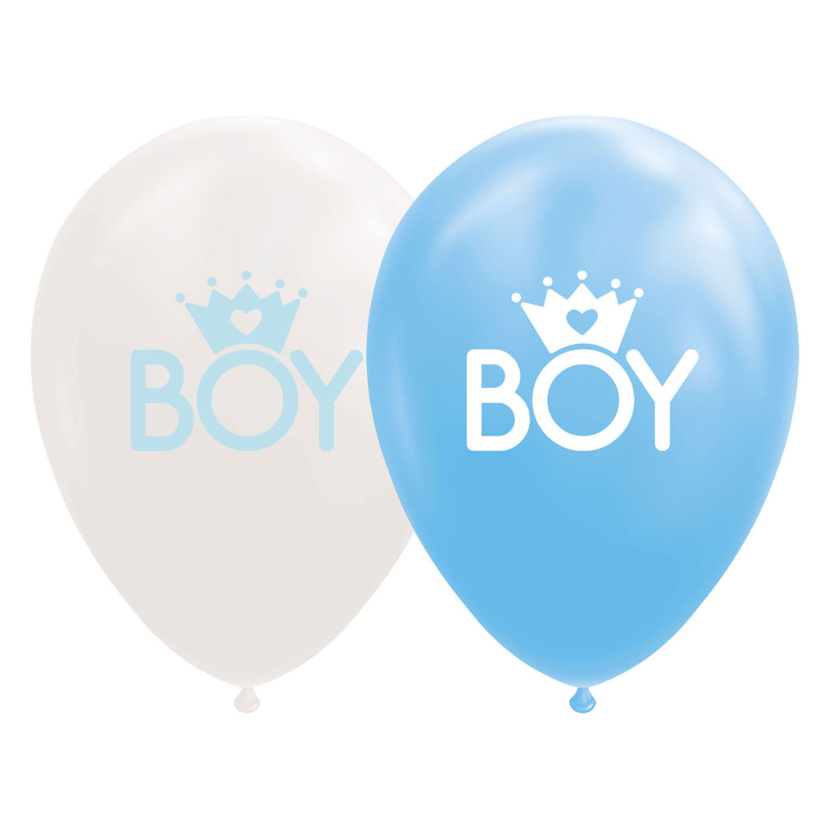 Globos balloner søn baby blå hvid 30cm, 8 stk.