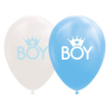 Globos balloner søn baby blå hvid 30cm, 8 stk.