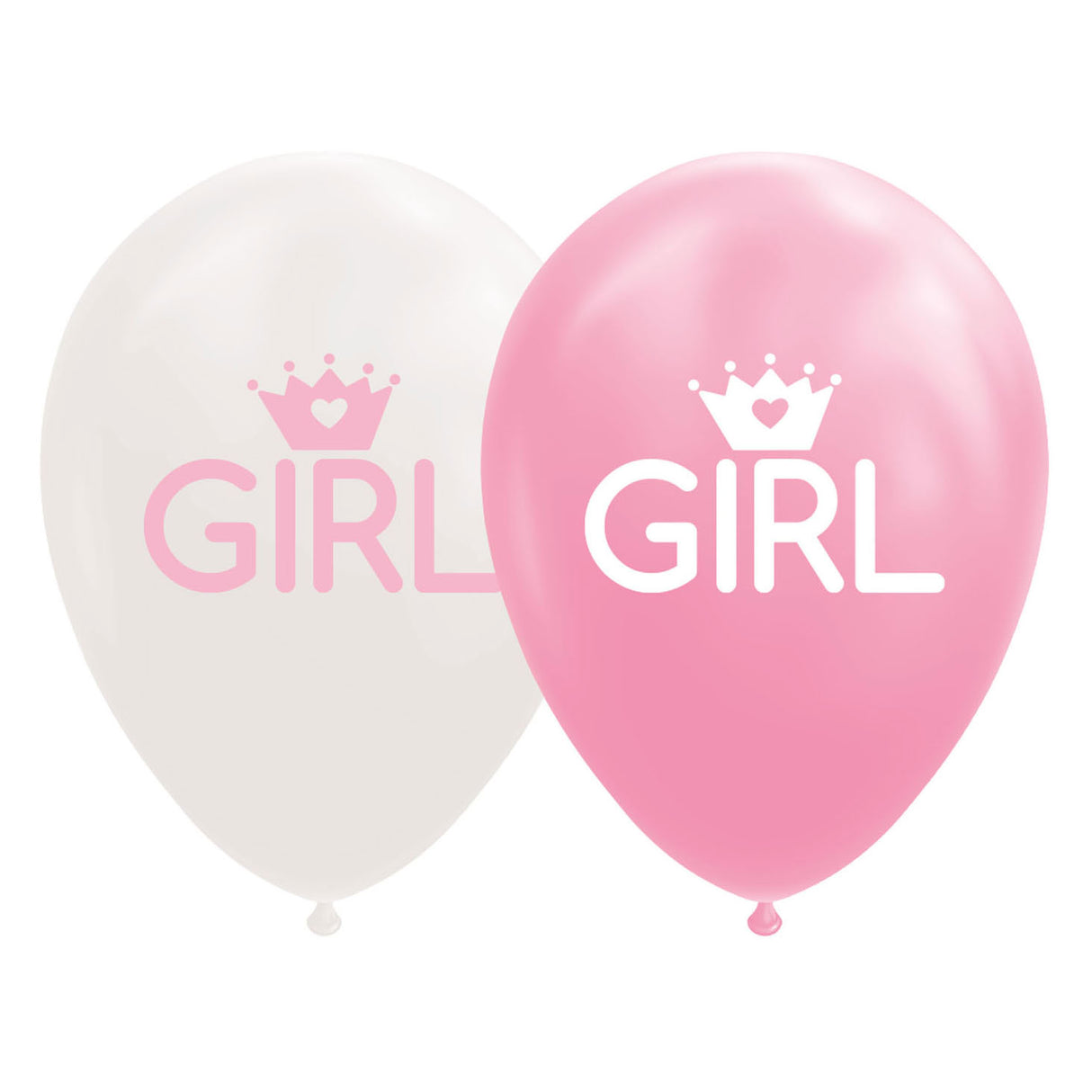 Globos balloons daughter baby pink white 30cm, 8 pcs.