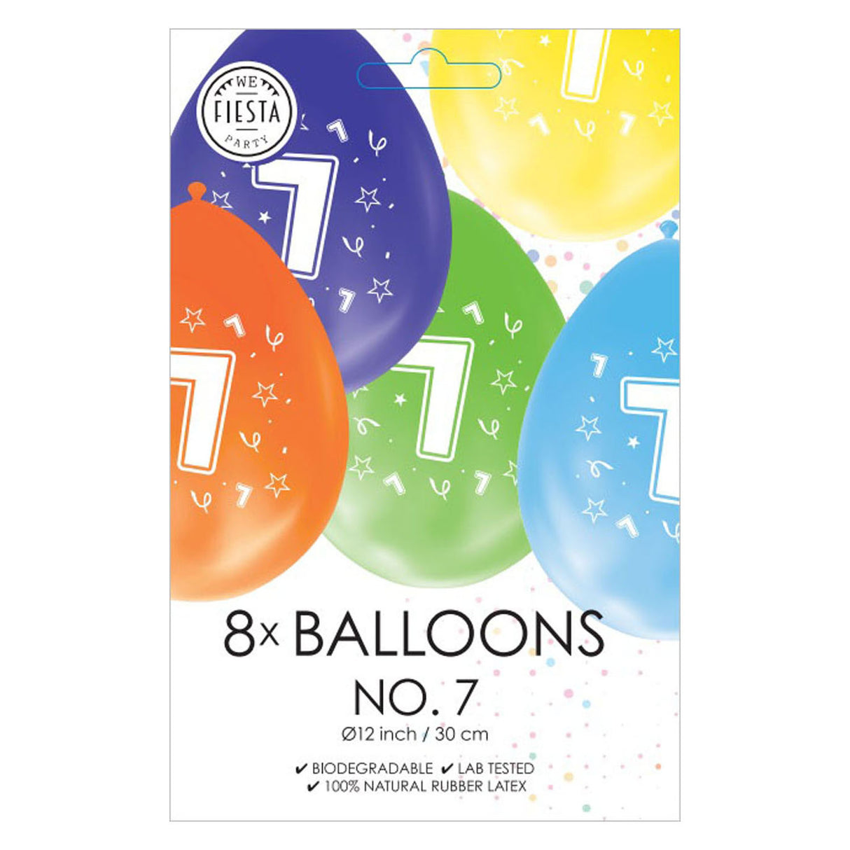 Globos balloner 2-sidet trykt nummer 7, 8 stk.