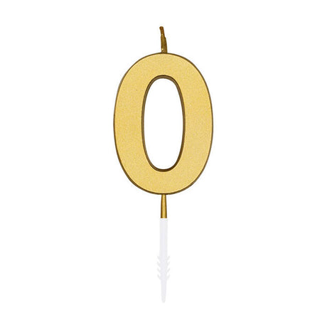 Globos taartkaars 4,5cm metallic goud no. 0