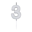 Globos kagelys 4,5cm metallisk sølv nr. 3