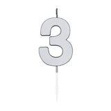 Globos kagelys 4,5cm metallisk sølv nr. 3