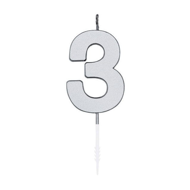 Globos kagelys 4,5cm metallisk sølv nr. 3