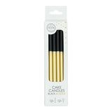Globos kagelys 9,5cm med holdere sort guld - 12 stk.