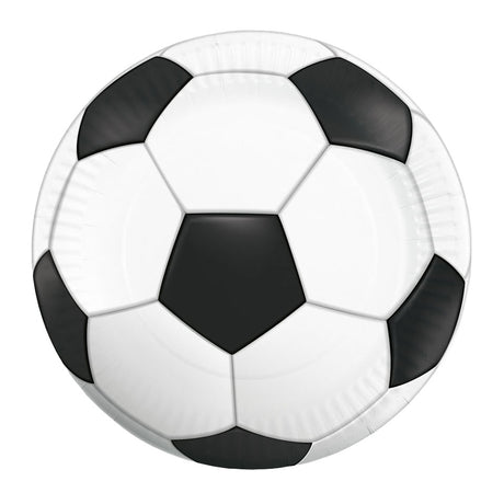 Globos papieren borden 23cm voetbal - 8st.