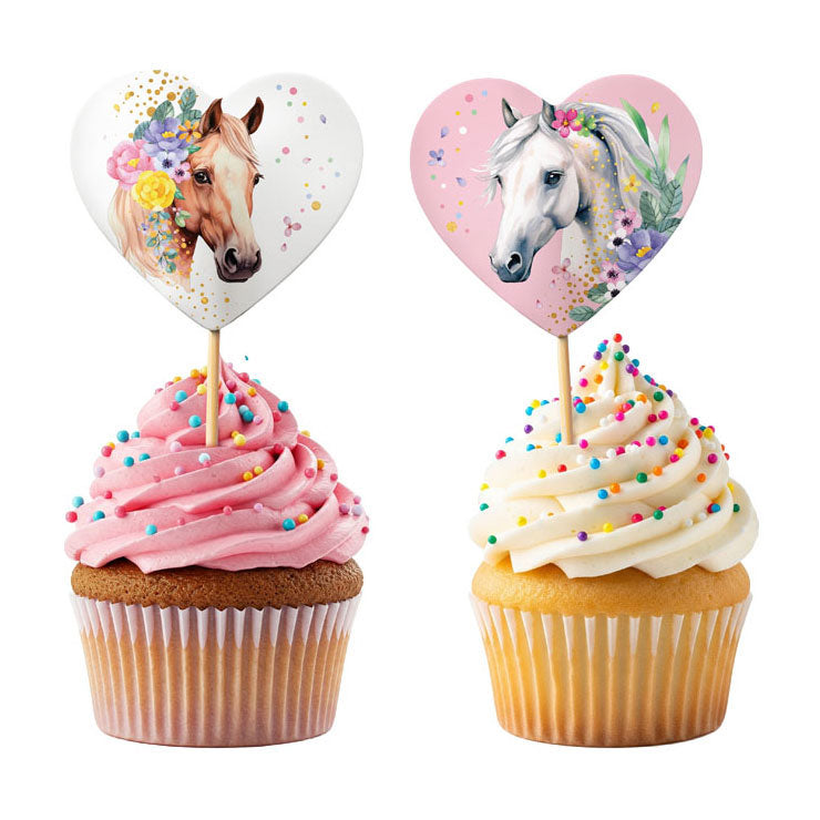 Globos cake sticks heste - 12 stk.