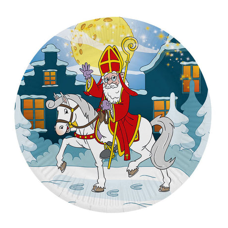 Globos papirtallerkner 23cm Sinterklaas - 8 stk.