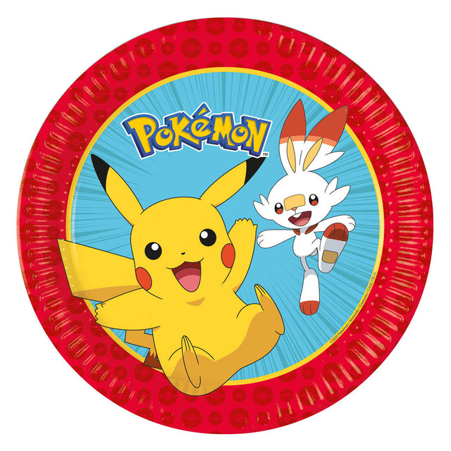 Globos papirtallerkener 23cm næste generation pokemon - 8 stk.