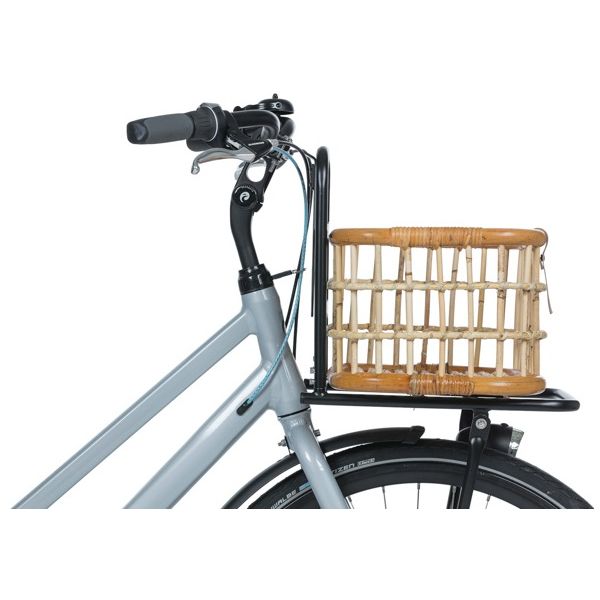 Basil Green Life - Ratting Bicycle Basket - Medium - Land Natural Brown