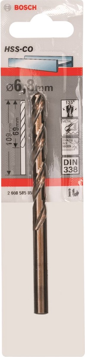 Bosch - metalbor hss-co, standard 6,8 x 69 x 109 mm