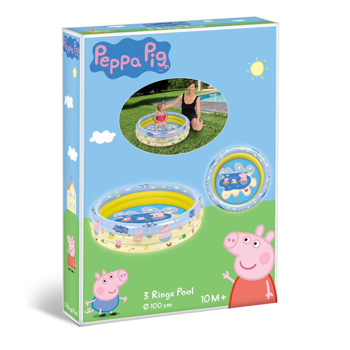 Mondo Peppa Pig Swimming Pool 3-ringe, 100 cm
