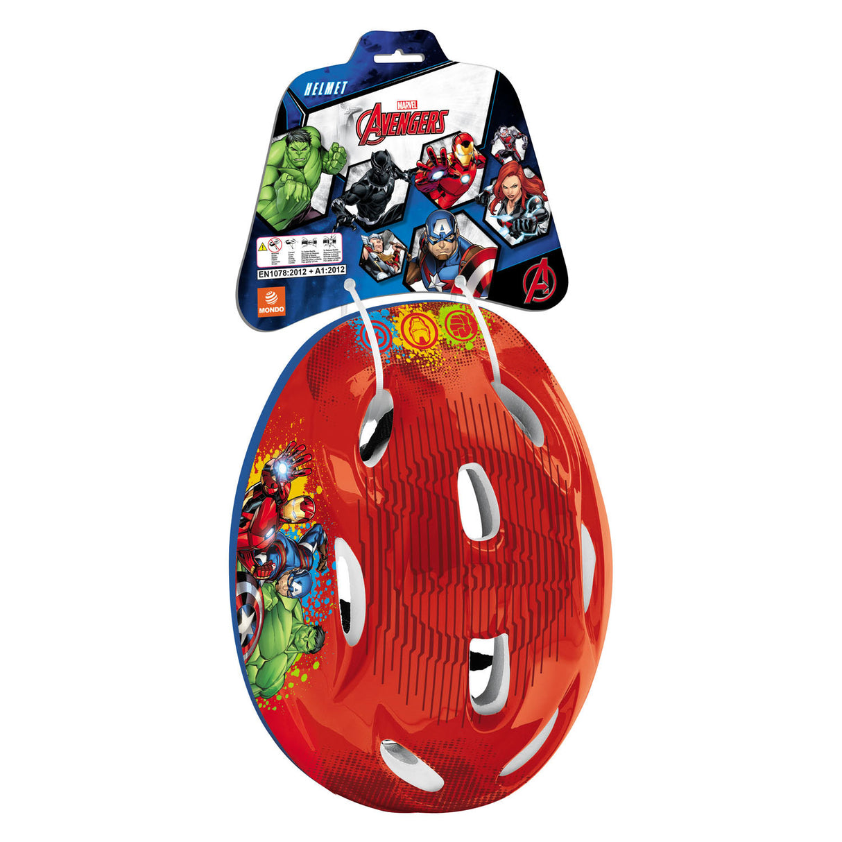 Mondo børnehjelm marvel avengers cykelhjelm 52-56cm justerbar rød.