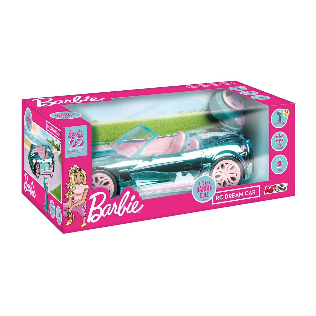 Mattel Barbie Mondo Motors RC-styret bil - Forkromet blå 65 års jubilæumsudgave