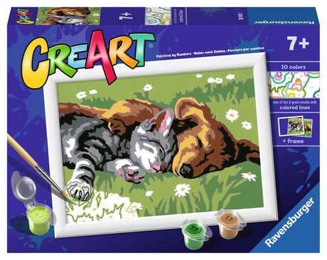 Ravensburger creart sovende katte og hunde - mal efter tal til børn