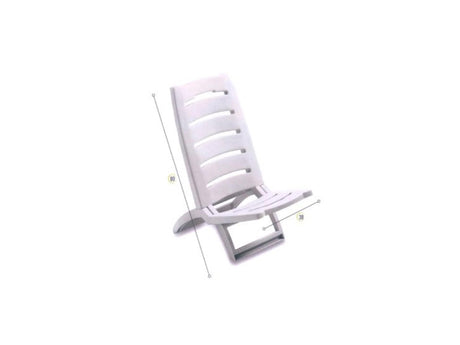 Adriatic strandstol plast folde 80x38cm hvid