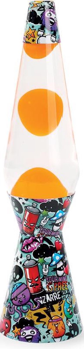 I-total lavalampe - lavalampe - humørlampe - 40x9,2 cm - glasaluminium - 30w - urban graffiti - xl1774