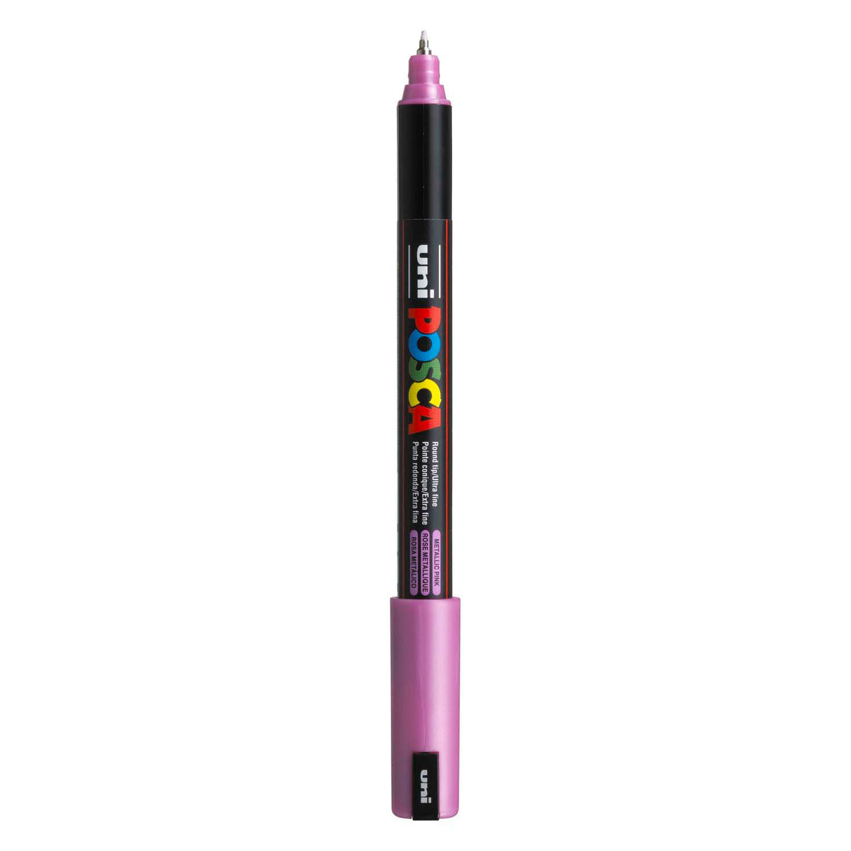 Uni posca markør pc-1mr metallic pink - ekstra fin 0,7mm