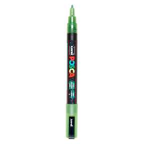 Uni posca pc3m malertusch glitter lysegrøn - rund spids op til 1,3 mm