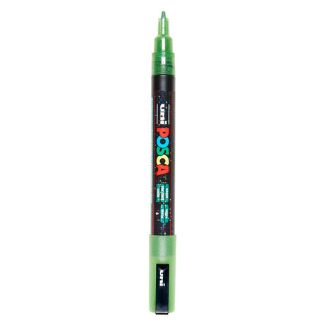 Uni posca pc3m malertusch glitter lysegrøn - rund spids op til 1,3 mm
