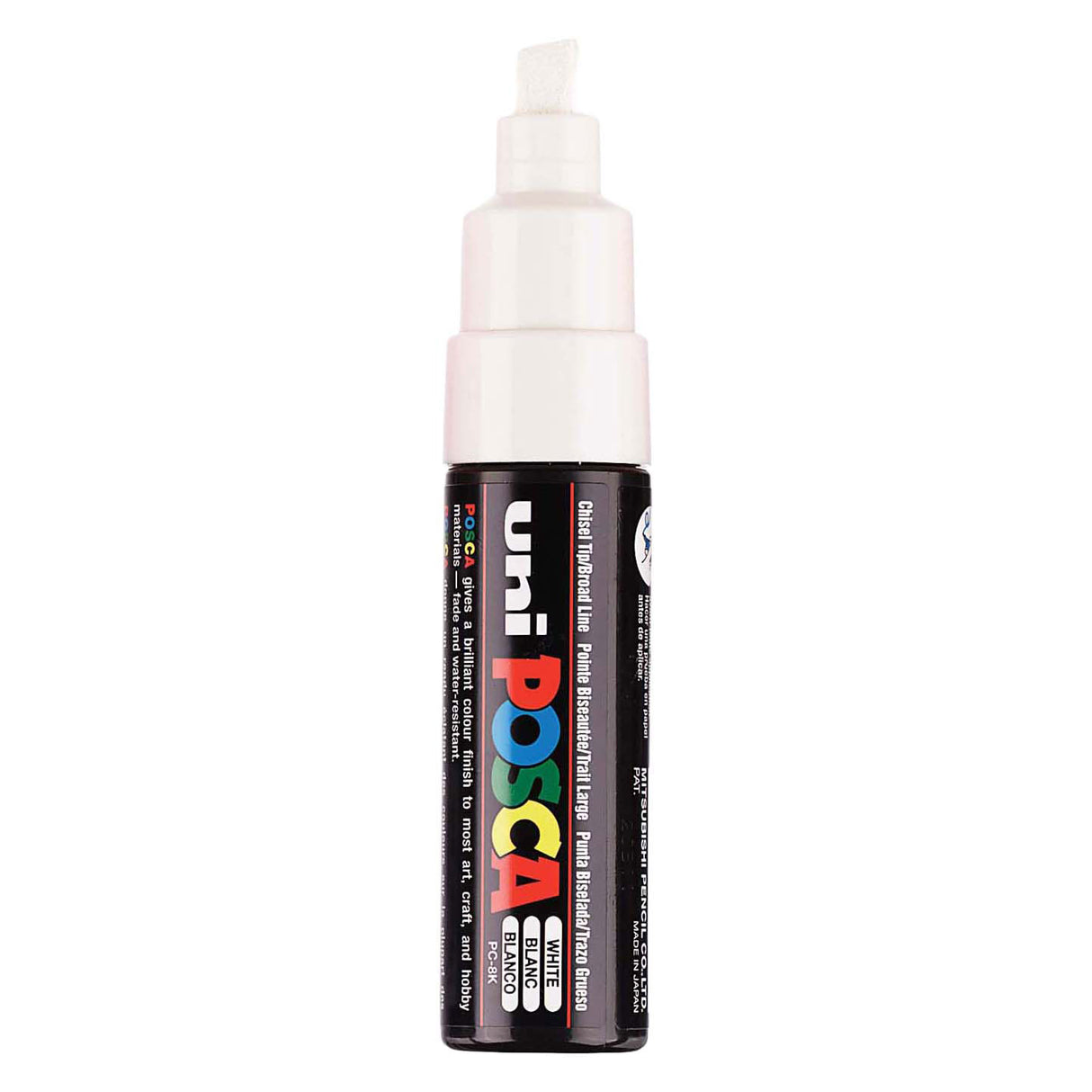 Uni posca malertusch 8k hvid - mejselspids 8mm