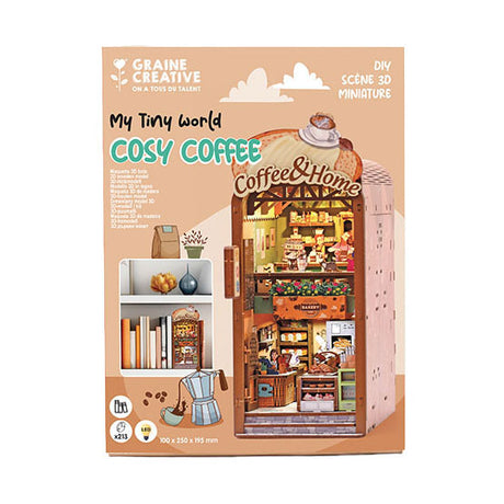 Graine creative graine 3d scene cosy coffee book nook modelbouwpakket