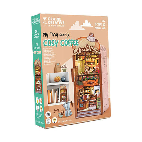 Graine creative graine 3d scene cosy coffee book nook modelbouwpakket