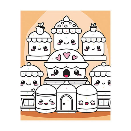 Graine creative graine schilderen op nummer set kawaii cakes - incl. acrylverf en penseel
